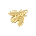 Detailed view of a golden metallic bee charm with a top loop for DIY jewelry making - Bee - Gold - Smooth