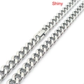 Polished silver cuban link chain necklace with shiny finish and secure clasp - 8mm Polished (Shiny) / 45cm