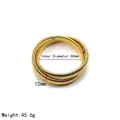 Golden Tubogas style stretch snake chain bracelet in stainless steel, 60mm inner diameter - Double Layer Tubogas Bracelet (10mm Width) / Gold