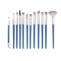 12-teiliges professionelles Make-up-Pinsel-Set in Dunkelblau mit Synthetikborsten und Silber - 12 Stück / Blau