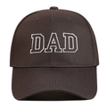 Close-up of DAD embroidery and cotton twill texture on a brown vintage baseball cap - Adjustable / Coffee DAD