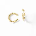 Vergulde parel ear cuff met metalen bolletjes in een C-vormig clip-on ontwerp - Stijl B-Metalen Kralenketting