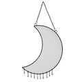 Black moon-shaped metal mesh jewelry organizer with hanging S-hooks for earrings - Moon Black
