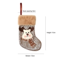 Reindeer Christmas stocking in tan fabric with plush cuff and a festive hanging loop - Brown Reindeer