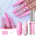 Pink 3D nail art liner gel in color 12 with professional 8ml bottle for UV LED curing - Pink (12)