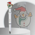 Everlasting white inkless pencil with a cute snowman clip and ergonomic grip on a stand - Small Rod HB / Snowman