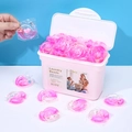 Capsules de lessive 5 en 1 parfum rose avec boîte de rangement rose transparente - 4-en-1 Fleur de Cerisier 30 Capsules en Boîte