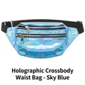 Holographic sky blue waist bag with adjustable strap for outdoor sports and running - Sky Blue
