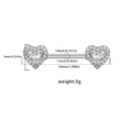 Silver heart nipple ring with clear cubic zirconia crystals and size measurements - Silver Heart Zirconia Barbell