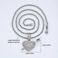 Ciondolo a cuore e freccia scintillante con catena a corda, finitura argento - Pendente Con Catena A Corda / Argento