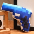 Blaues Pixel-Stil Sturmgewehr Plüschtier Kissen aus weichem kurzem Plüschmaterial - 18cm / Dunkelblaues Handfeuerwaffen-Modell
