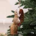Christmas foam squirrel pendant with pine cone and berries, 16cm festive holiday decor - Squirrel Pendant Type D