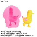 Pink duck silicone mold for DIY car perfume vents with 6x4.4cm finished duckling - 2# Silhouette Duck / Pink