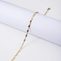 Elegant gold-plated stainless steel paperclip chain bracelet for women on white display - 45+5cm / 3.0mm Handmade Lip Chain / Gold
