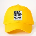 Klassische hellgelbe Baumwoll-Baseballkappe mit schwarzem spanischem Slogan auf weißem Patch - Hellgelb