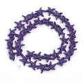 Deep purple starfish-shaped stone beads strung on a clear wire for DIY jewelry making - 13*13mm / Purple
