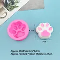 Pink silicone cat paw mold for DIY chocolate or soap with dimension 6x6x2.8cm - 6718-Pink (Smooth Surface)