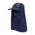 Dark blue quick-dry sun hat with neck flap and face cover for outdoor protection - Navy Blue