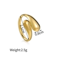 Minimalistischer 18K Gold-Edelstahlring in Tropfenform mit Größen- und Gewichtsangaben - Goldener Teardrop Offener Ring (S-R748)