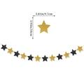 Black and gold glitter star banner for 2025 New Year party decoration with 10cm size - 12pcs Black Gold Five-pointed Star Garland