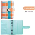 A6 binder budget planner with orange and blue plaid PU leather cover and 6-ring binder - Single Cover Only / Blue-Orange Plaid