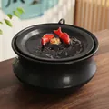 Matte black ceramic fountain with red fish and gold ingot for office prosperity decoration - Every Year Surplus [Black-Round]