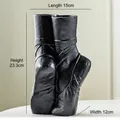 Modern black ballet pointe shoe sculpture in matte finish for home decor, height 23.3cm - Black