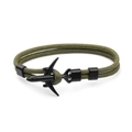 Army green paracord bracelet for men featuring a black airplane clasp with double wrap design - Black Airplane Buckle / Army Green