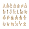 Lot de 26 pendentifs lettres dorés en acier inoxydable avec zircons pour bijoux DIY - Set de 26 Lettres-Or