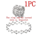 Verformbarer silberner Herzring, der sich in ein faltbares Armband verwandelt - Verstellbarer Stil / Herz Silber