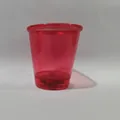Transparent red plastic shot glass with bead chain for festive parties and events - Transparent Rose Red LED Glow Cup (No Hole)