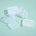 Set of 5 clear plastic storage boxes with hinged lids for small jewelry and accessories - 6.5*4.5*2cm