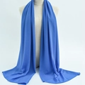 Royal blue chiffon hijab scarf with pearls on a professional clothing mannequin - 141