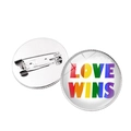 Badge Love Wins arc-en-ciel en verre avec fermoir métallique pour vêtements et sacs - Inscription Love Wins (Style 29)