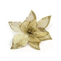 Sparkling gold artificial Christmas poinsettia flower with glitter for tree decoration - Style B Gold