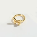 Eleganter goldfarbener offener Ring in Schleifenform mit modernem 3D-Schmetterlingsdesign - Schmetterling Offener Ring