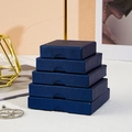 Navy blue faux leather jewelry gift boxes in various sizes for rings and necklaces - 6*6*1.6cm / Dark Blue