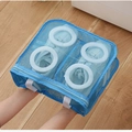 Blue mesh laundry bag for shoes with white protective rings to prevent deformation - Square with Built-in Support / 28*24.5*8cm / Blue