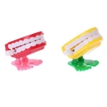 Wind-up walking teeth toys in red and yellow sets for kids retro collection - Plain Teeth