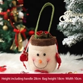 Christmas snowman drawstring gift bag in off-white fleece with red glove charm decoration - Faux Fur Trim Handbag Snowman