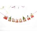 Weihnachtliche Papiergirlande mit Zeichentrick-Zugmotiven wie Weihnachtsmann und Rentier - Frohe Weihnachten Kleiner Zug