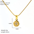 Specifiche dettagliate delle dimensioni per la collana tarot in acciaio inox dorato con stella - Stile Croce Stella (SP620G)