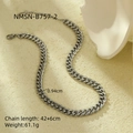 Dettaglio collana a catena cubana argento con larghezza 0,94cm e lunghezza 42+6cm - Collana Argento