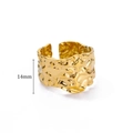 18K gold-plated stainless steel starfish ring with 14mm wide hammered textured band - Gold Hammered (JZ6010)