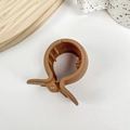Matte brown small shark hair claw clip for high ponytail fixation and bun styling - 5cm / Light Coffee
