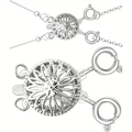 Silberner hohler Sonnenblumen-Mehrfachverschluss für Halsketten und Armbänder - 2-Reihen Silber Weiß K mit Federring