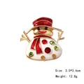 Festive snowman Christmas brooch pin with colorful rhinestones and gold alloy base - Christmas Snowman 2