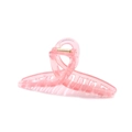 Translucent pink jelly hair claw clip with golden metal spring for thick hair styling - Bulk Packaging / Watermelon red