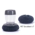 Kit brosse vaisselle à manche transparent avec 7 boules de nettoyage en PET de rechange - Brosse PET + 7 Balles PET