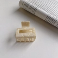 Pinza per capelli in acetato beige crema con trama marmorizzata e design rettangolare - 5.2cm / 3# Beige